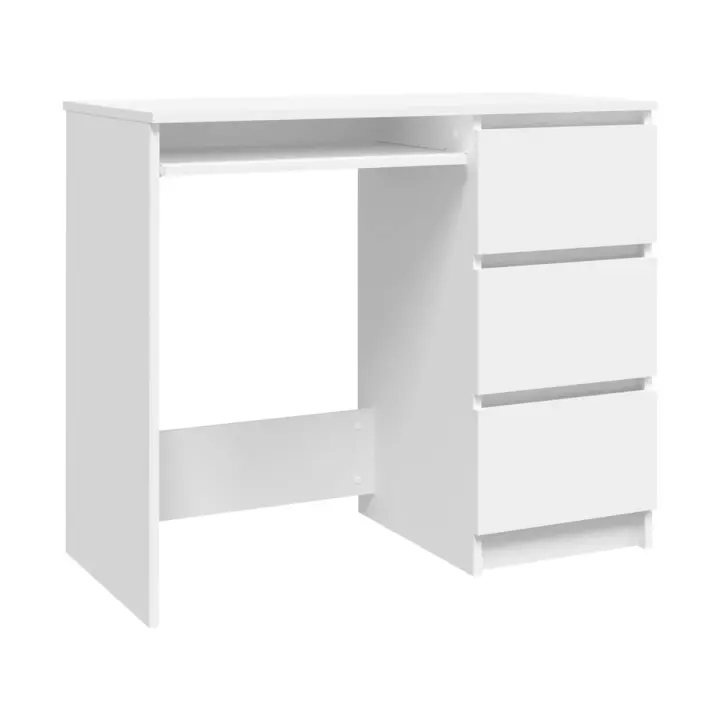 VidaXL Escritorio Dimas rectangular 3 cajones blanco 76x90x45 cm - 1