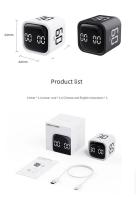Temporizador Digital Mini De Cubo De Productividad Con Sensor De Gravedad Y Pantalla LED Doble Modo De Cuenta Atrás Para Cocina Estudio Tiempo Predeterminado De 4 Modos - details 9