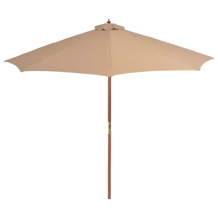 Sombrilla de Jardín con poste de Madera gris taupe 300 cm - 1