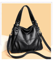 Bolso de mano de PU para mujer de moda, estilo europeo y americano, con costura, sencillo, de alta calidad, Grande. - details 6
