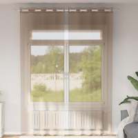 vidaXL Cortinas de gasa con ojales 2 uds naranja 140x300 cm en color orange/Arena/Marrón claro y más | protección solar decorativa para ventanas hogar oficina dormitorio fácil de instalar - details 2