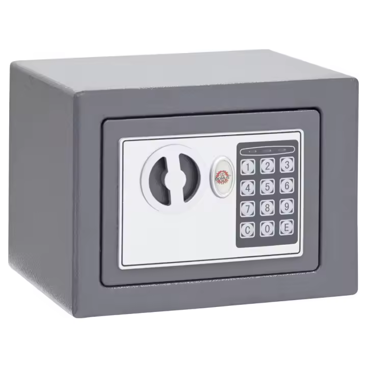 ARREGUI D-HE/0 Caja Fuerte de Acero con Cerradura Electrónica, Teclado con Código Programable, Caja de Seguridad para Casa y Hogar, con Llave de Emergencia, 17 x 23 x 17 cm, 5 L - 1
