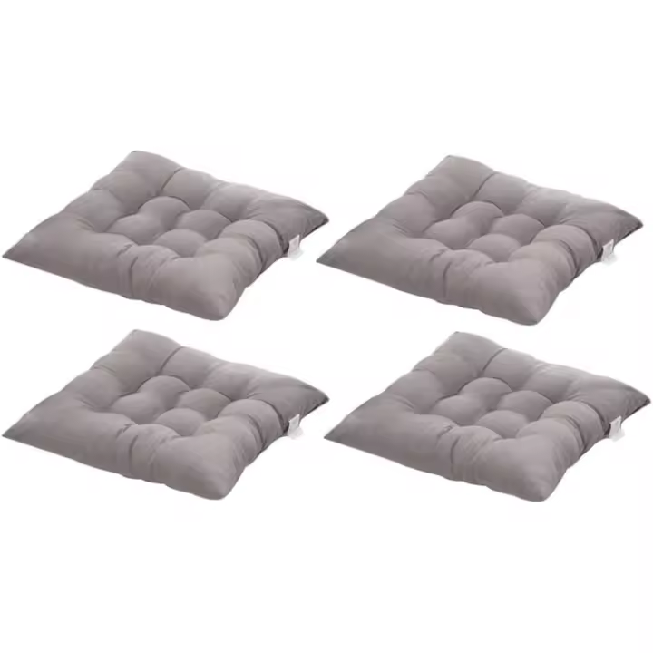 Cojines Cuadrados para Silla Cojines de Asiento de 40x40 Decoración del hogar Cojín de Estera Acolchada, cómodo y Colorido - Ideal para Uso en Interiores y Exteriores (Gris) - 1