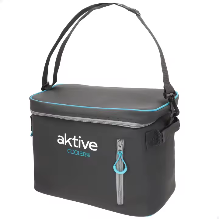 Aktive - Bolsa térmica con aislamiento térmico de alto rendimiento, con doble asa reforzada y bandolera ajustable, bolsillo frontal con cremallera, materiales ecológicos sin CFC ni AZO, ligera y fácil de limpiar - 1