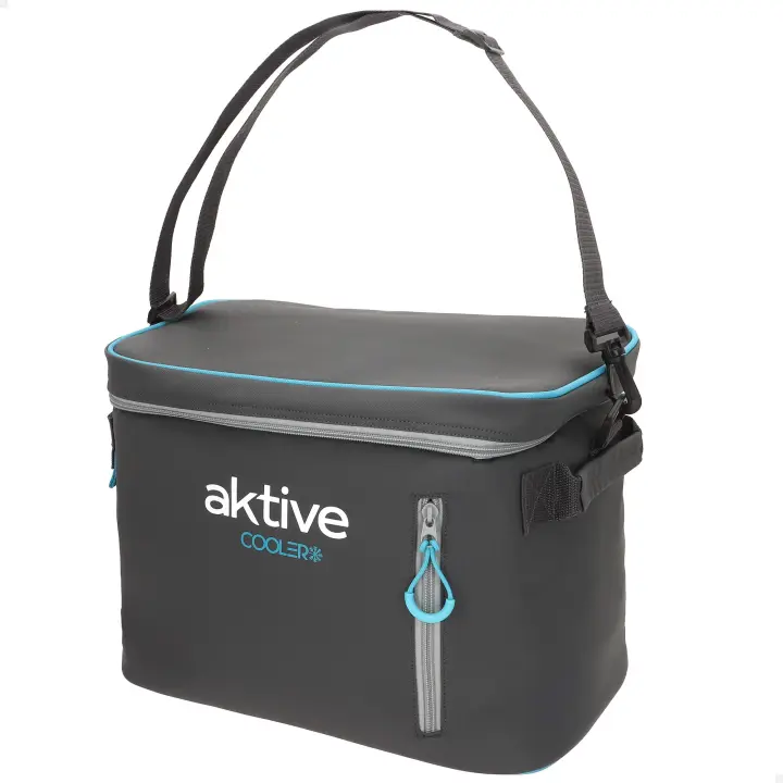 Aktive - Bolsa térmica con aislamiento térmico de alto rendimiento, con doble asa reforzada y bandolera ajustable, bolsillo frontal con cremallera, materiales ecológicos sin CFC ni AZO, ligera y fácil de limpiar - 1