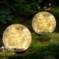 Lámpara Solar Para Jardín Con Bola De Vidrio Rotura Luz LED Blanco Cálido Impermeable Para Decoración De Patio Camino Jardín Césped - details 6