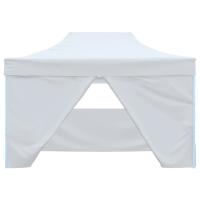 vidaXL Carpa plegable para celebraciones con 4 paredes blanco 3x4,5 m - details 2