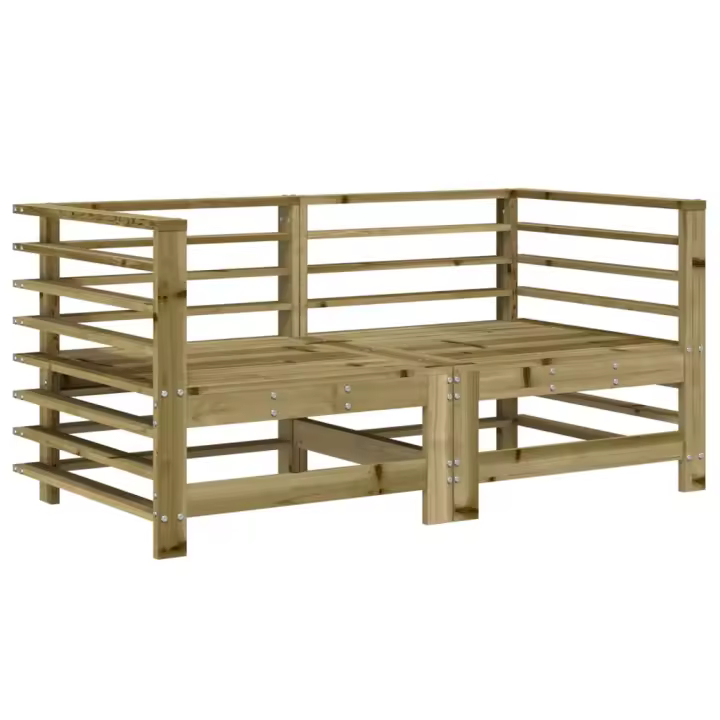 Sofás de Esquina de Jardín 2 UDS Madera maciza impregnada - 1