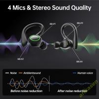 Auriculares Bluetooth Inalámbricos 5.3 Sports Con Micrófono Reducción De Ruido TWS Estéreo Alta Fidelidad Toques Sensibles Para Correr Y Estudiar Negro - details 11