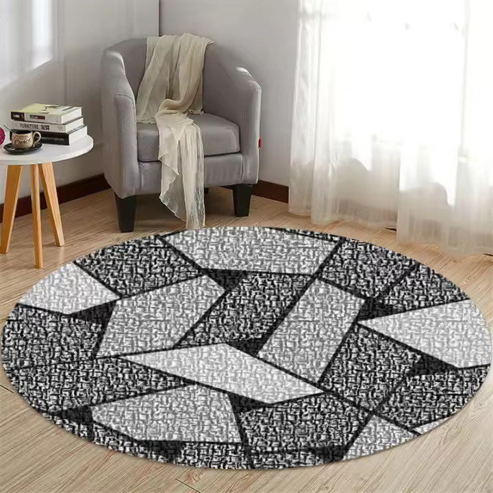 Alfombra Nórdica De Color Alfombra Circular Para Sala De Estar Dormitorio Decoración De Sofá Alfombrilla Infantil Alfombra De Cocina - 1