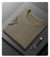 Camiseta De Hombre De Seda De Hielo Bambú Para Verano High End Base Superior Ropa Casual Transpirable Y De Secado Rápido - details 5