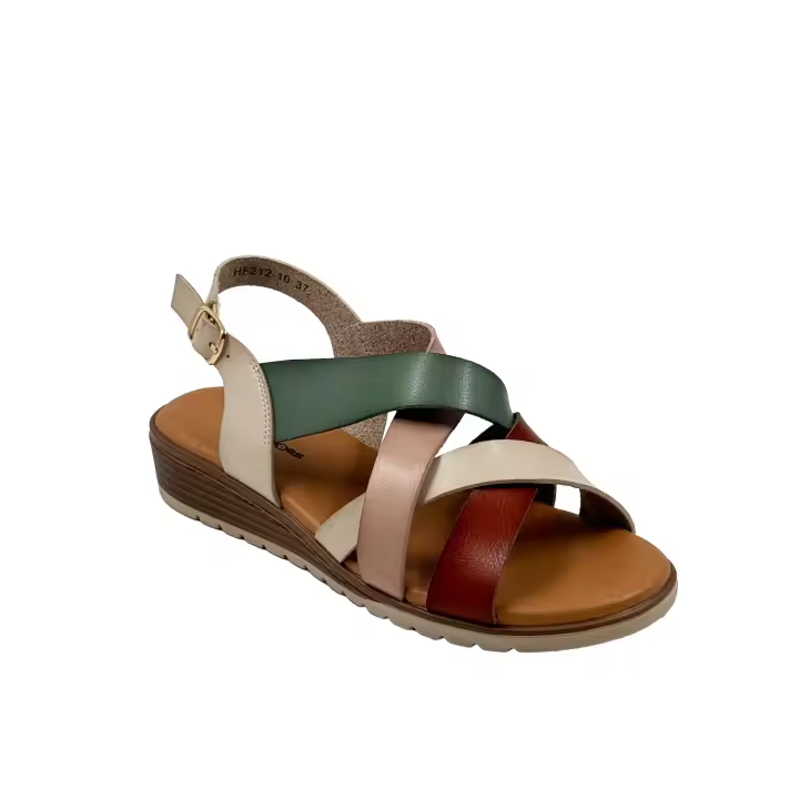 JZ Hermanos Sandalias de Cuña con Tiras Cruzadas Multicolor para mujer - 1