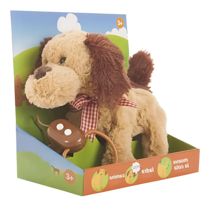 Perrito De Peluche Bicolor Andador 22 cm - Marca Creaciones Llopis - 1