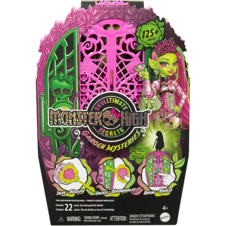 Monster High Skulltimate Secrets Jardín misterioso Venus McFlytrap Conjunto de muñeca y accesorios, armario con más de 19 sorpresas para una merienda, incluida ropa de muñeca (Mattel HYT75) - 1