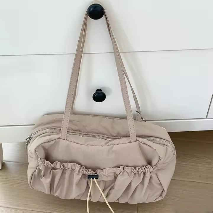 Bolso De Hombro Para Mujer APWIKOGER Pleated Multipropósito Satchel Solido Capacidad Grande Ligero Bolso De Viaje Casual - 1