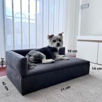 Skraut home - Sofá cama con canapé para mascotas,  Modelo Duque,  para Perros Pequeños o Medianos - Diseño minimalista - Tejido Especial y Resistente. Respaldo Cómodo y Base Acolchada, 71x42x24cm - details 1
