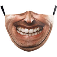 Mascarilla De Halloween Para Adultos Con Diseño Divertido De Expresiones Faciales En Algodón Mezclado Lavable Protección No Médica - details 8