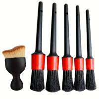 Set De 6 Brochas Para Lavar Coche Herramientas De Limpieza Detallada Para Rines Pantallas Ventiladores Y Más Accesorios De Coche - details 6