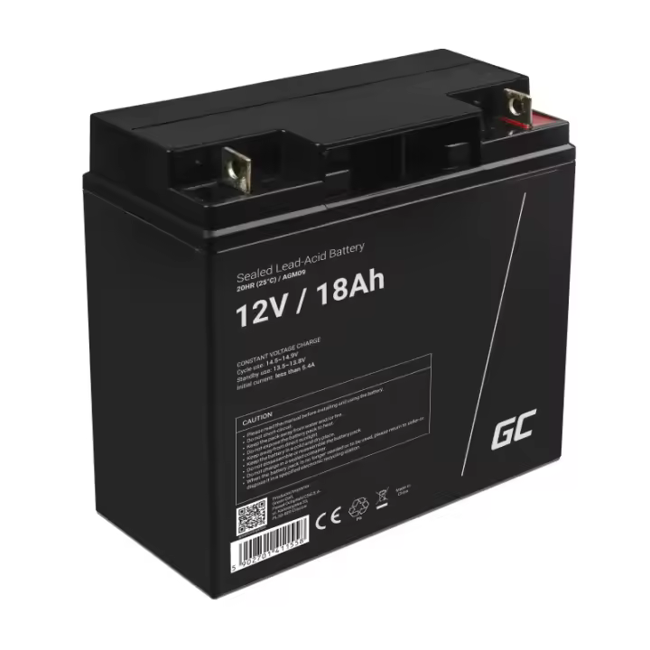 Green Cell Recambio de Batería Gel AGM 12V 18Ah para Montacargas Carro de Golf Moto Eléctrica Silla de Ruedas - 1