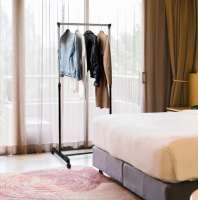 Perchero de Metal Ajustable, Amplio y Resistente con Ruedas 80x43x90-160 cm. Burro Colgador Ropa para Vestidor con Gran Capacidad de Almacenamiento, Fácil Instalación y Transporte. - details 2