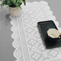 Corredor De Mesa Moderno Minimalista En Blanco Con Encaje Decoración Nórdica Para Mesa De Comedor Televisor Tapete De Té - details 4