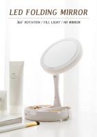 Espejo De Maquillaje Portátil Con Doble Cara LED Y Batería/USB Dual Propósito 10X Magnificación Luz De Maquillaje Rechargeable - details 0