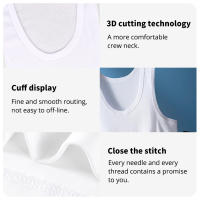 Chaleco Sin Mangas De Algodón Para Hombres 5-Piezas Talla Grande Estilo Europeo Y Americano Fitness Simple Y Sencillo - details 2