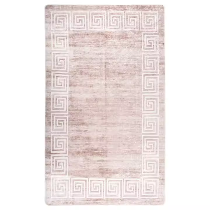vidaXL Alfombra lavable antideslizante beige 120x180 cm - 1