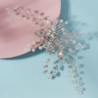 Combinado De Perla Y Rhinestone Para El Cabello De Novia Clásico Adorno De Tiará De Lujo Para Mujeres Clip Para El Cabello De Fiesta - details 4