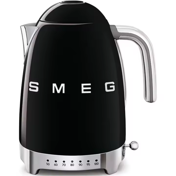 Smeg KLF04BLEU - Hervidor de Agua 1.7L, Hasta 2400W, Estilo Vintage Años 50, Color Negro - 1