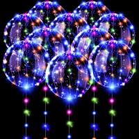 10 Pack Globos LED De 20 Pulgadas Luminosos Con Cuerda Para Fiesta De Cumpleaños Bobo Glow Bubble Balloons Claros Para Eventos Diversos - details 6