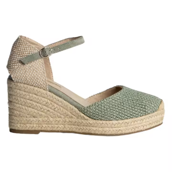 Corina cuña y plataforma de yute para mujer m5390 color verde - 1