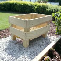 MINOKUA - Caja de Madera Maciza de Pino con Patas 25x18x17cm | Jardinera y Huerto Ecológico - details 2