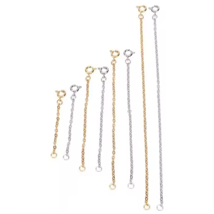 Extensor de collar de Oro VINGVO, 8 piezas, extensor de collar de Maple inoxidable, Cadena de extensión de ajuste de collar de Oro y Plata, joyería - 1