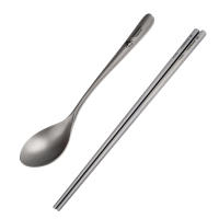 Cuchara De Titanio Para Acampar Palillos Y Cuchara De Camping Utensilios De Cocina Para Almuerzos Pescar Ligeros Y Duraderos Para Fideos Y Arroz - details 1