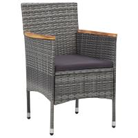 vidaXL Sillas de comedor de jardín 2 unidades ratán sintético gris - details 5