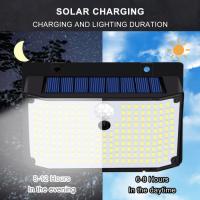 Lámpara Solar Exterior 158 LED Con Sensor De Movimiento Impermeable 3 Modos Luz De Pared Para Jardín Alambrado Patio Garaje - details 16