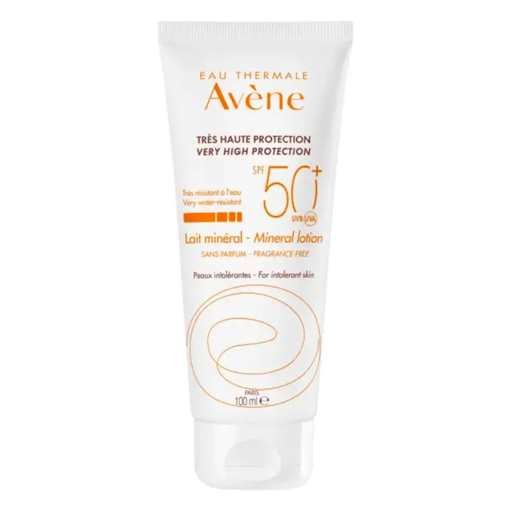 Avene Solar Mineral Leche SPF50 100ml - Protección Facial y Corporal para Piel Intolerante - 1