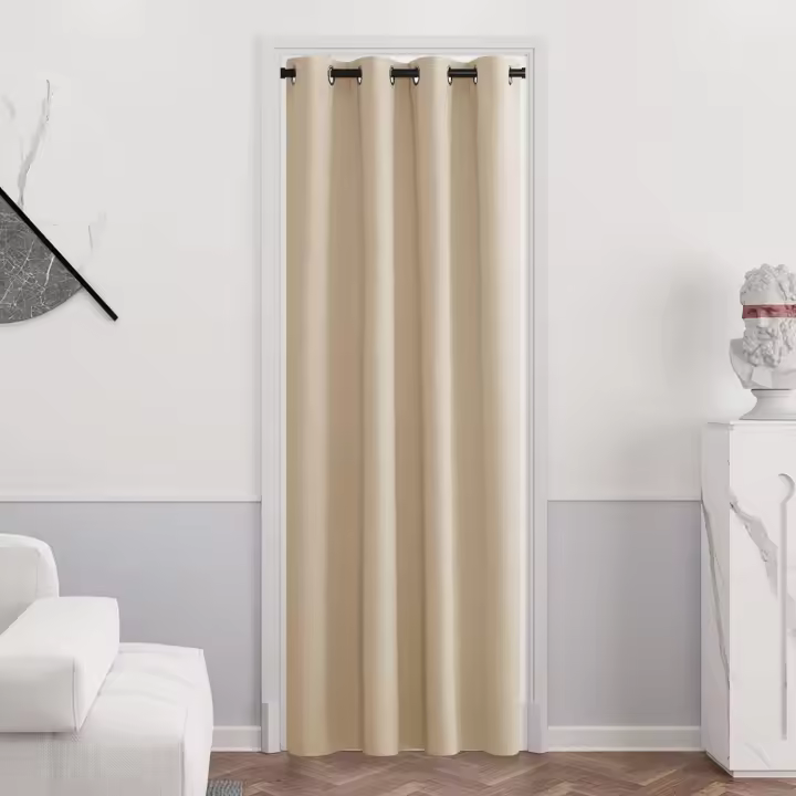 PONY DANCE Grey Window Blackout Door Curtain with Eyelet for Living Room, Thermal Insulates Energy Saving Curtain 90 Inch Drop Extra Long Drapes for Room Darkening, 1 Panel, W42 X L90, Gray - 1