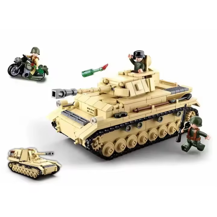 Bloques De Construcción De Tanque Panzer IV WW2 543PCS Juguetes Educativos Para Niños Decoración De Escritorio Para Niños Regalos De Vacaciones Modelo Militar De Vehículo Táctico - 1