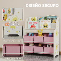 AIYAPLAY Estantería Infantil para Juguetes, con 6 Cajas Extraíbles de Tela no Tejida, Organizador de Juguetes con 2 Estantes, para Habitación Infantil, Sala de Juegos, Guardería, 63x30x71 cm - details 4