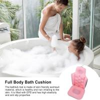 Almohada de bañera de cuerpo completo - Cojín de reposacabezas antideslizante | Cojín de bañera | Almohada de bañera de spa para soporte de hombros y espalda | Cojín de baño de malla de aire transpirable con soporte lumbar para ducha - details 2