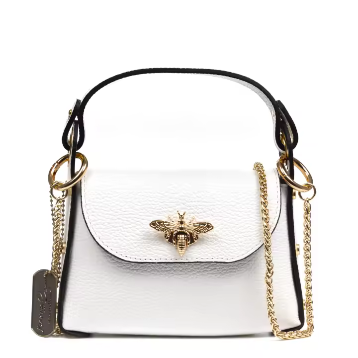 FIRENZE ARTEGIANI Aquileia bolso de mano mujer. Piel auténtica acabado Dollaro. Fabricado en Italia 19x7x13 Cm. - 1
