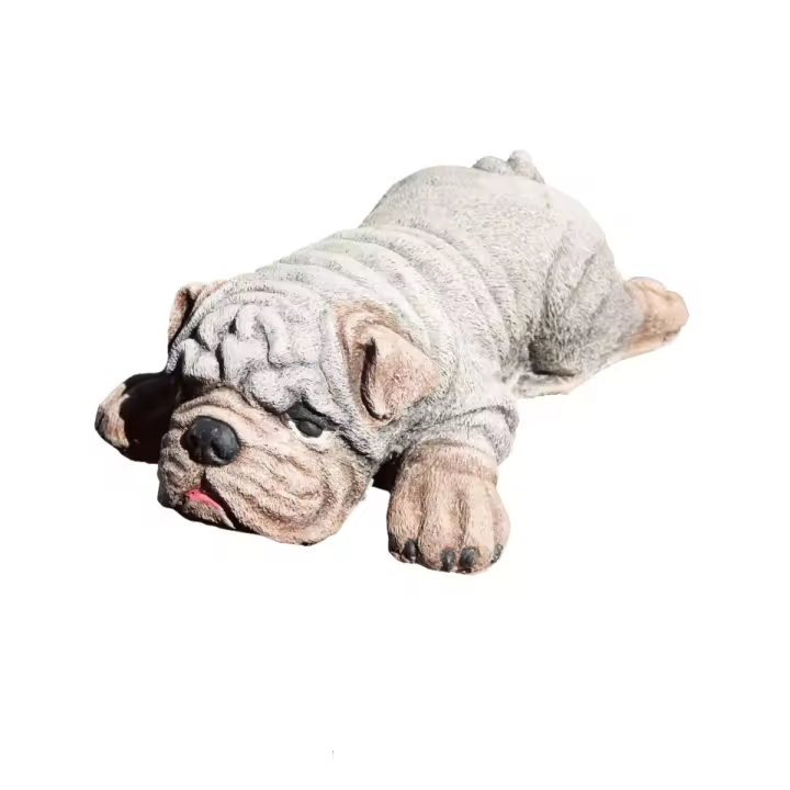Figura de Piedra Perro Shar Pei Acostado 21CM - AnaParra - 1