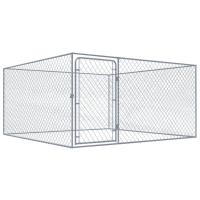 vidaXL Perrera de Exterior de Acero Galvanizado Casa Animales Mascotas Dimensiones 2 x 2 x 1 m, 4 x 4 x 1 m - details 0