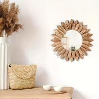 Espejo Decorativo De Estilo Bohemio Con Diseño De Girasol Para Decoración De Pared Habitación Sala De Estar Material Madera - details 1