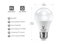 Lámpara Nocturna LED Sensor Radar E27 12W 220V Para Dormitorio Escaleras Pasillo Cocina Iluminación Automática Sin Baterías - details 1