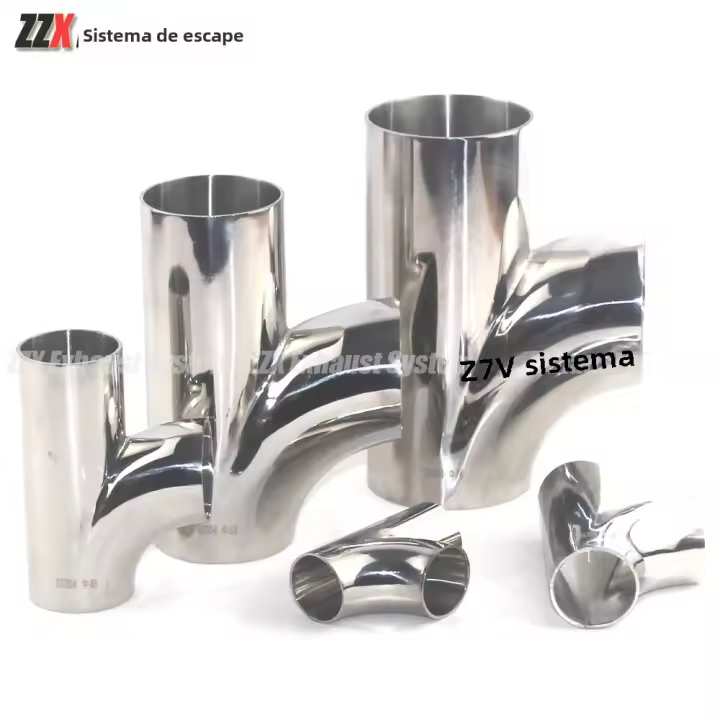 Accesorios De Coche Tubo De Escape De Acero Inoxidable 304 Tipo R Soldado 51mm/63mm/76mm Conexión De Silenciador Tubo De Escape - 1