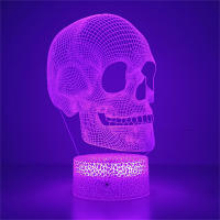 Lámpara De Mesa LED Ilusión 3D Esqueleto Lámpara De Noche Calavera Regalo De Cumpleaños De Halloween De Navidad Para Niños Y Bebés Hombres - details 4
