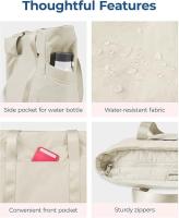 Bolso de Mano para mujer with Cremallera, Bolso de Gimnasio con compartimientos, Bolso de trabajo para portátiles  D-beige- M - details 3
